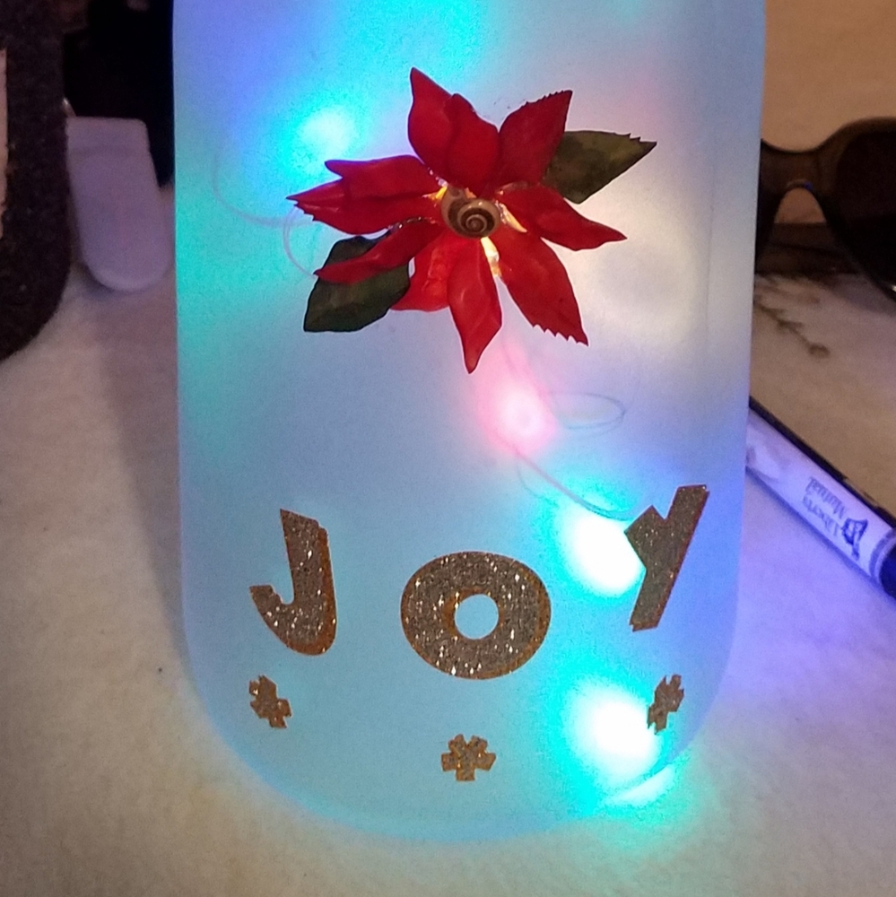 Lighted wine bottle